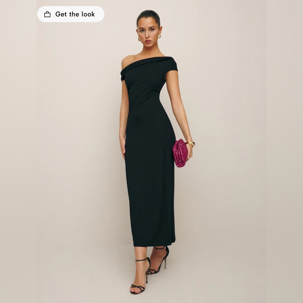 Reformation Silver Jamen knit Off-Shoulder Dress